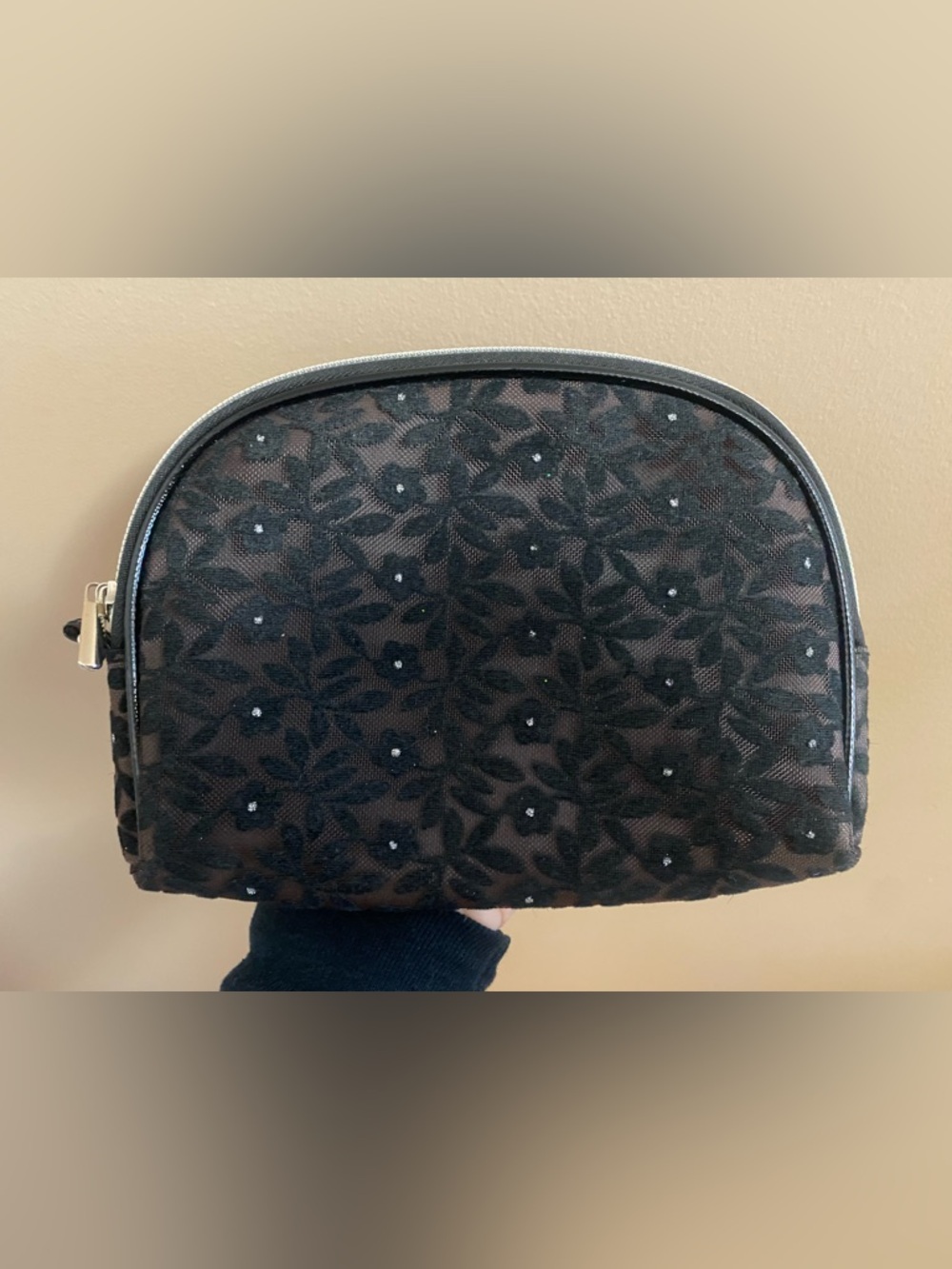 Black Floral Lace Purse Clutch
